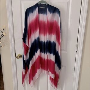 🏆BOGO Natural Reflections Coverlet jacket, red white, and blue blend 0S